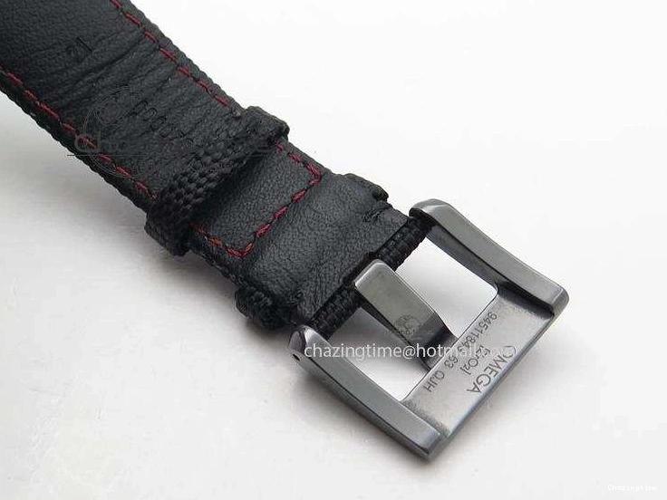 0817 DailyWear Speedmaster Professional Chronometer PVD Black Dial On Black Leather Strap A 8259
